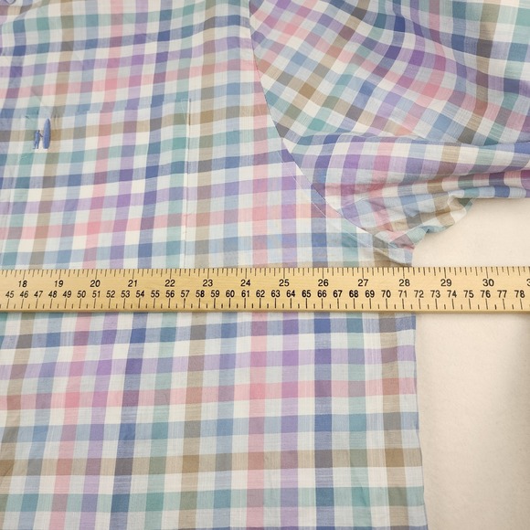 Johnnie-O Shirt Mens XLT Pastel Plaid Button Down Long Sleeve Embroidered Logo - Picture 6 of 9